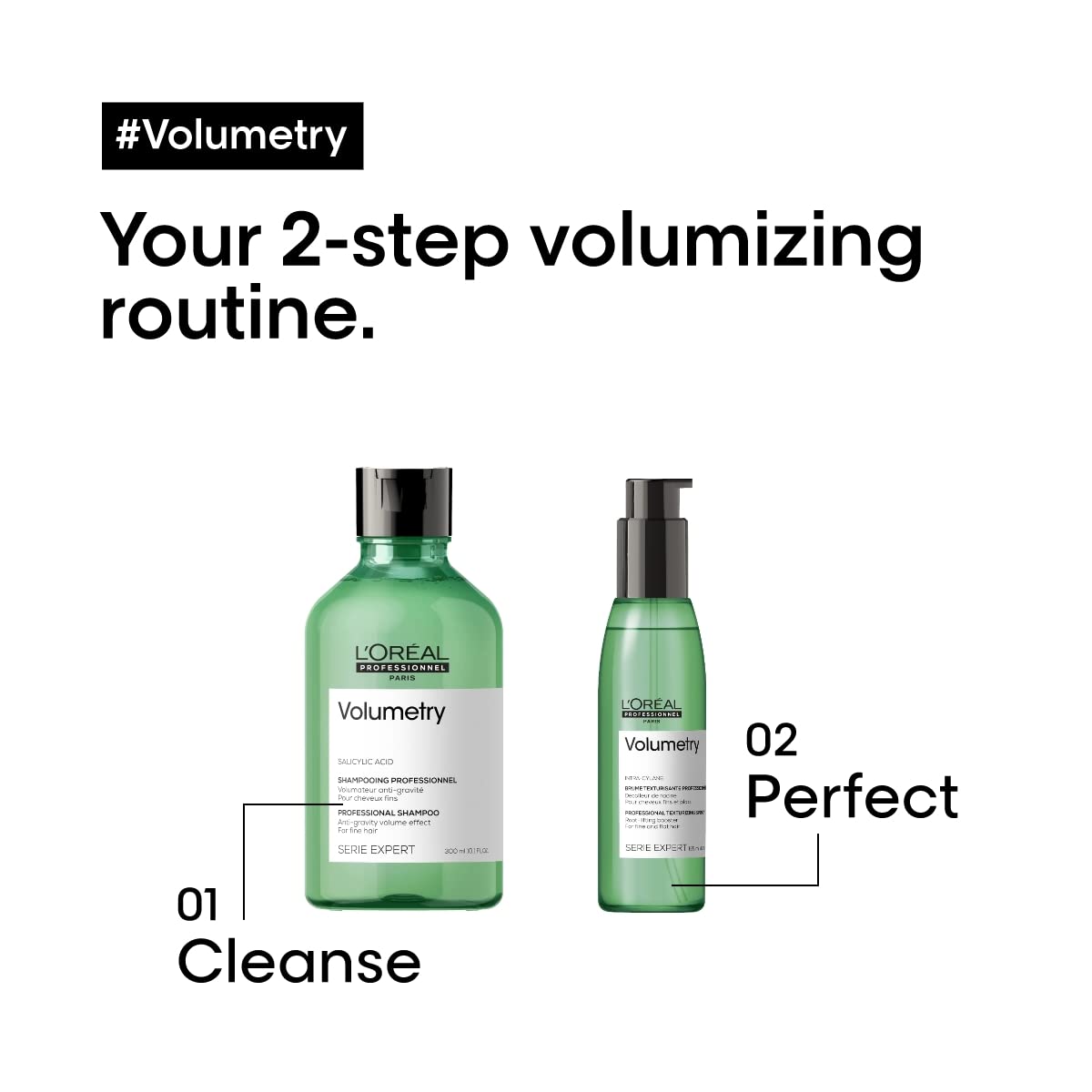 L'Oreal Professionnel Volumetry Volumizing Shampoo - Removes Build Up & and Cleanses Scalp, Provides Lift For Fine & Thin Hair Types, With Salicylic Acid